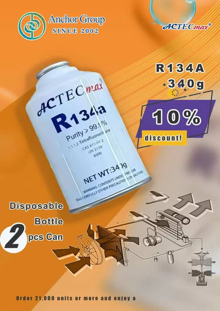 340g Αυτοκινήτου AC R134a Ψυκτικό