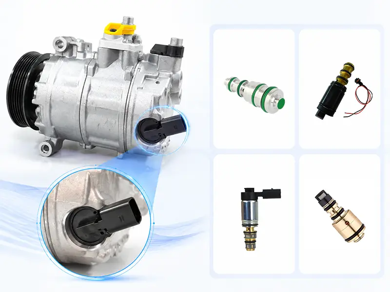 This picture shows the location of AC compressor control valve