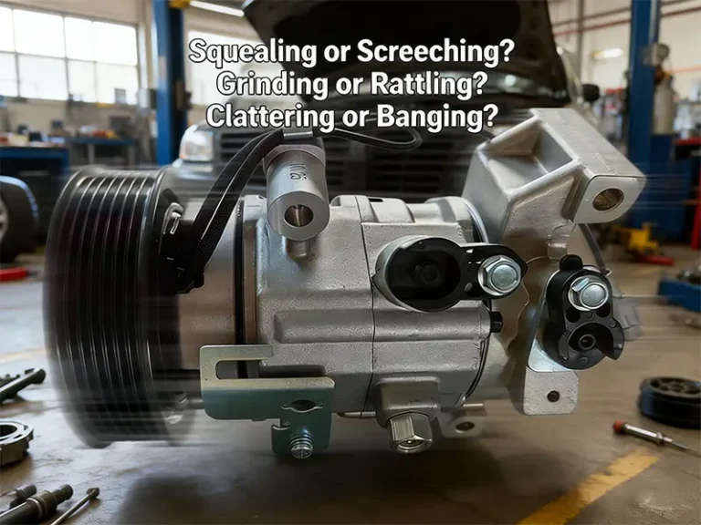 Picture showing a noisy car ac compressor