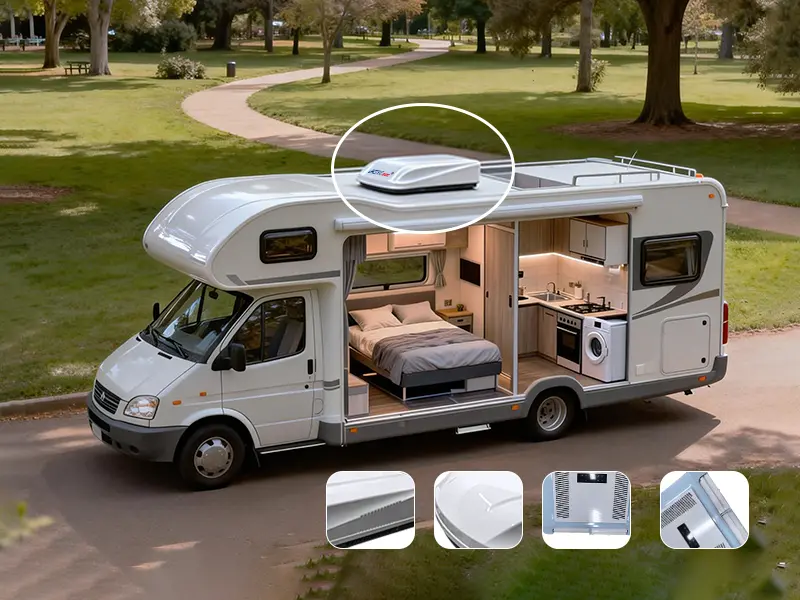 Picture howcasing the ACTECmax RV Air Conditioner, designed for reliable and efficient climate control in recreational vehicles.