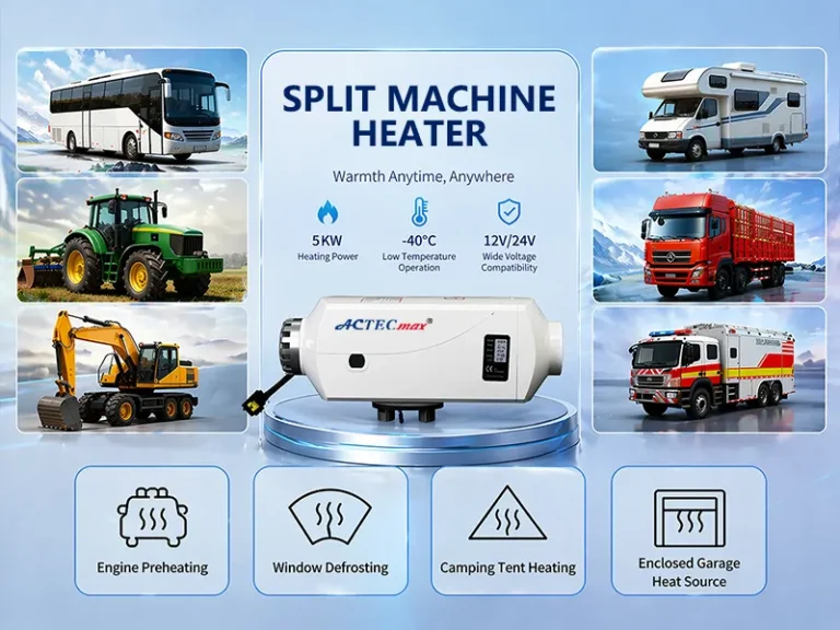This picture showing the applications of ACTECmax parking heater