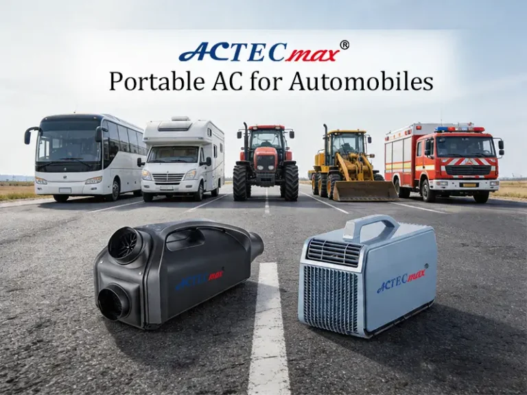 Picture showing applications of the ACTECmax portable car ac
