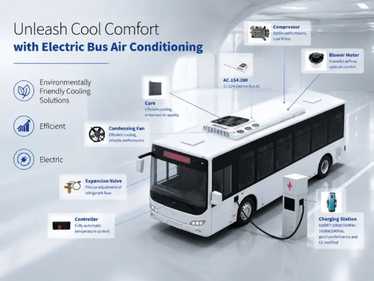 The picture shows the structure and components of bus ac system