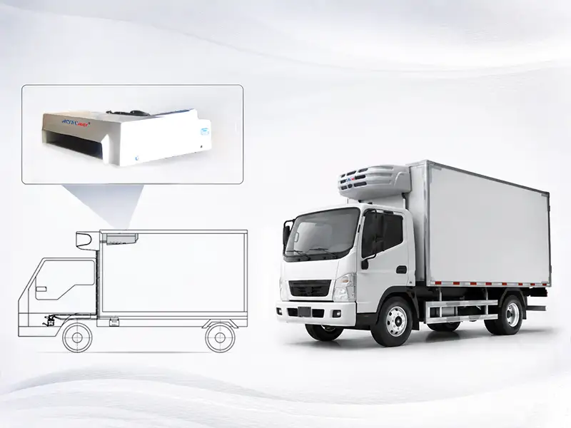 This picture shows the location of evaporator assembly in the truck