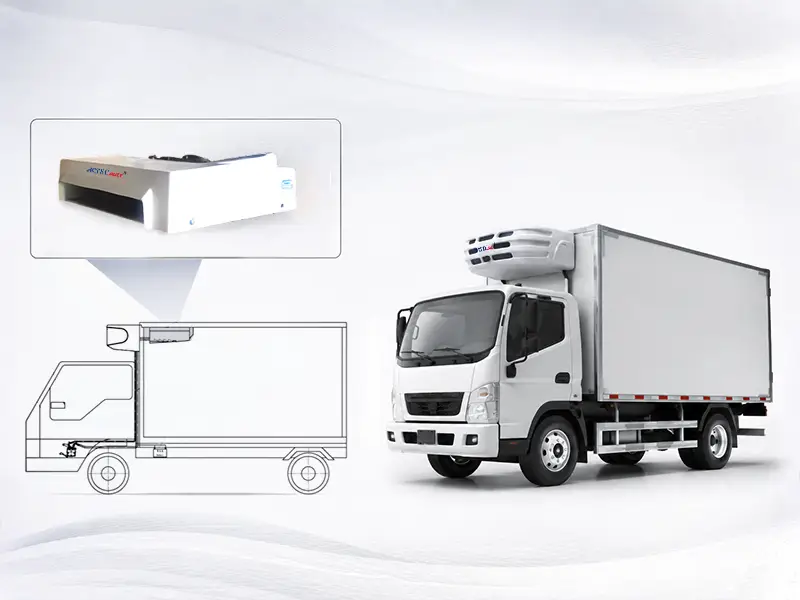 This picture shows the location of evaporator assembly in the truck