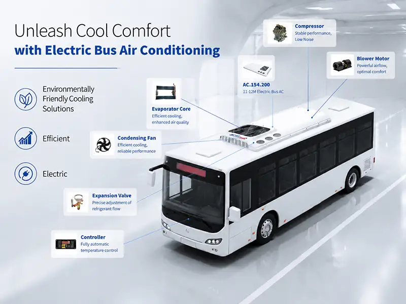The picture shows the structure and components of bus ac system