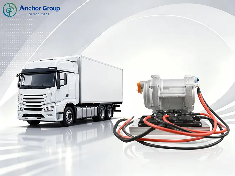 This picture shows an ACTECmax beside a truck